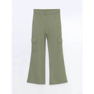 LCW Kids Yeşil Beli Lastikli Kız Çocuk Kargo Eşofman Altı