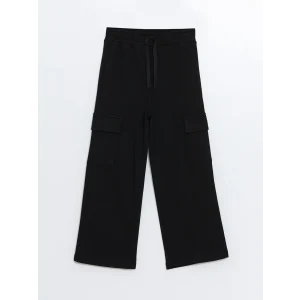 LCW Kids Siyah Beli Lastikli Kız Çocuk Kargo Eşofman Altı