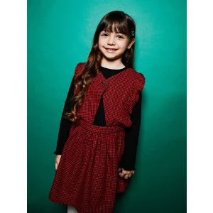 LCW Kids Siyah Yılbaşı Temalı Kız Çocuk Bluz ve Salopet Takım 2li Takım