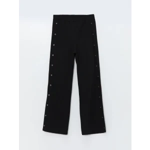 LCW Kids Siyah Beli Lastikli Metal Aplikeli Kız Çocuk Tayt