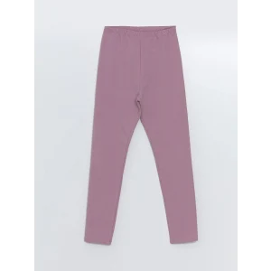 LCW Kids Lila Beli Lastikli Basic Kız Çocuk Tayt