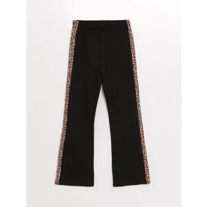 LCW Kids Siyah Beli Lastikli İspanyol Paça Kız Çocuk Tayt