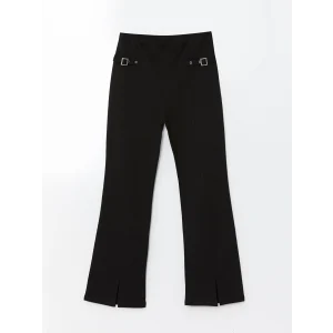 LCW Kids Siyah Beli Lastikli İspanyol Paça Kız Çocuk Tayt