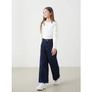 LCW Kids Indigo Beli Ayarlanabilir Lastikli Kız Çocuk Jean Pantolon