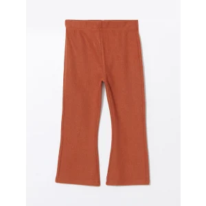 LCW Kids Kahverengi Beli Lastikli Basic Kız Bebek Tayt Pantolon
