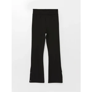 LCW Kids Siyah Beli Lastikli İspanyol Paça Kız Çocuk Tayt