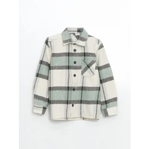 LCW Kids Yeşil Ekose Erkek Çocuk Gömlek Ceket