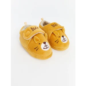 LCW STEPS Sari Hayvan Figürlü Kadife Erkek Bebek Panduf
