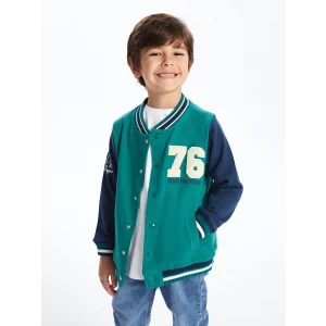LCW Kids Yeşil Baskılı Erkek Çocuk Kolej Ceket