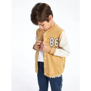 LCW Kids Bej Baskılı Erkek Bebek Kolej Ceket