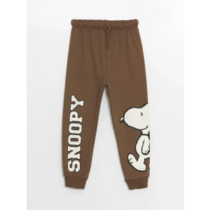 LCW Kids Kahverengi Beli Lastikli Kalın Snoopy Baskılı Erkek Çocuk Jogger Eşofman Altı