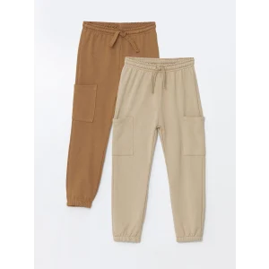 LCW Kids Bej Beli Lastikli Basic Kalın Erkek Bebek Jogger Eşofman Alt 2li