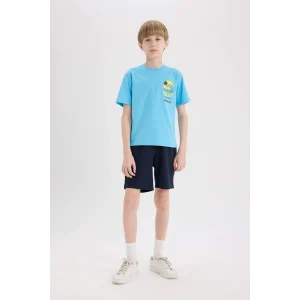 Defacto E6892 Lacivert Erkek Çocuk Beli Lastikli Şort