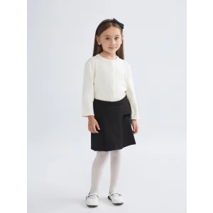 LCW Kids Siyah Beli Lastikli Basic Kız Çocuk Şort Etek