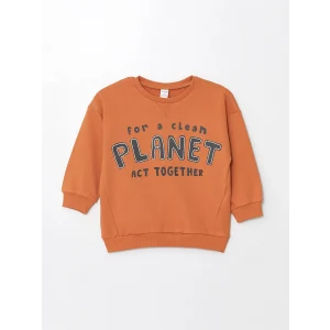 LCW Kids Turuncu Bisiklet Yaka Uzun Kollu Erkek Bebek Sweatshirt