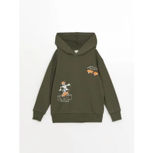 LCW Kids Yeşil Kapüşonlu Erkek Çocuk Sweatshirt