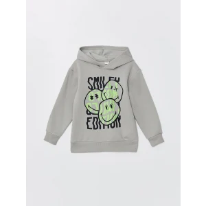 LCW Kids Gri Kapüşonlu Erkek Çocuk Kalın Sweatshirt