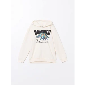 LCW Kids Ekru Kapüşonlu Erkek Çocuk Sweatshirt