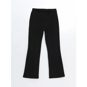 LCW Kids Siyah Beli Lastikli İspanyol Paça Kız Çocuk Tayt