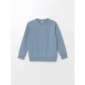 LCW Kids Mavi Bisiklet Yaka Erkek Çocuk Kalın Sweatshirt