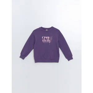 LCW Kids Mor Bisiklet Yaka Kız Çocuk Kalın Sweatshirt