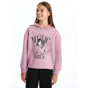 LCW Kids Lila Kapüşonlu Kız Çocuk Kalın Sweatshirt
