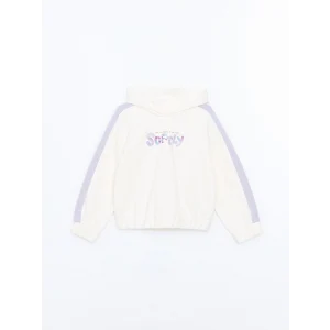 LCW Kids Ekru Kapüşonlu Kız Çocuk Kalın Sweatshirt