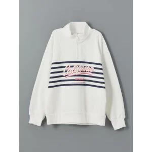 LCW Kids Ekru Dik Yaka Kız Çocuk Sweatshirt