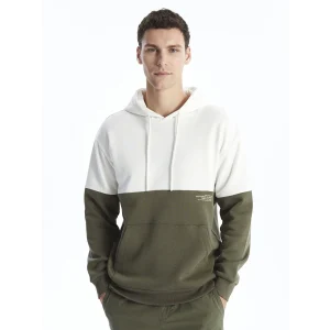 XSIDE Gri Uzun Kollu Renk Bloklu Erkek Kalın Hoodie