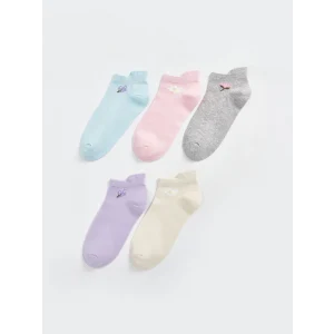 LCW DREAM Mavi Çiçekli Kadın Patik Çorap 5li