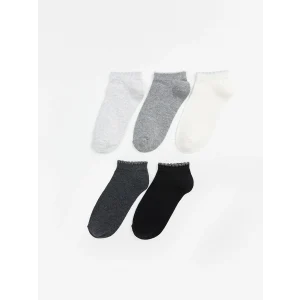 LCW DREAM Gri Kadın Düz Patik Çorap 5li