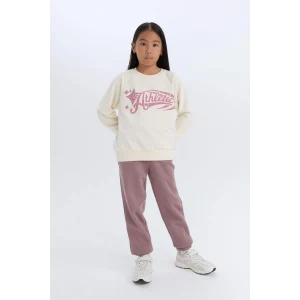 Defacto D3845A8BR498 Bordo Kız Çocuk Standart Fit Beli Paçası Lastikli Cepli Jogger Eşofman Altı