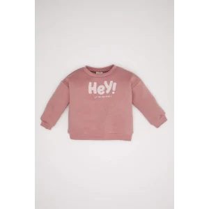 Defacto D5403 Pembe Kız Bebek Baskılı Sweatshirt