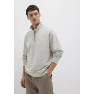 Mavi 0S10419-70074 Yarı Fermuarlı Gri Basic Sweatshirt