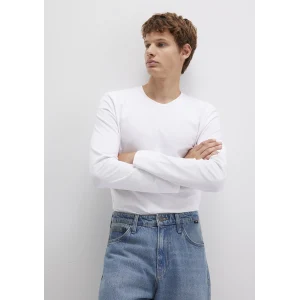 Mavi 062477-23248 Uzun Kollu Beyaz Basic Tişört