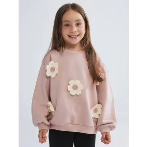 LCW Kids Pembe Çiçek Desenli Kız Çocuk Sweatshirt