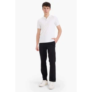 Defacto D7349AXBK81 Siyah Regular Fit Normal Kesim Cepli Düz Paça Chino Pantolon