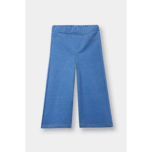 Defacto F3780A5BE394 Mavi Kız Bebek Wide Leg Jean Görünümlü Pantolon