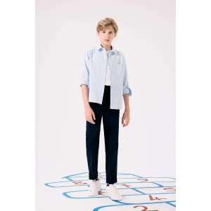 Defacto U3254A6NV253 Lacivert Erkek Çocuk Düz Paça Gabardin Okul Pantolonu