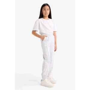 Defacto X9036A6GR400 Gri Kız Çocuk Beli Lastikli Basic Düz Okul Jogger Eşofman Altı