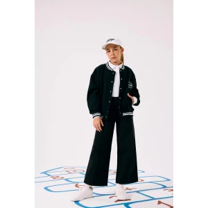 Defacto E6188A8BK27 Siyah Kız Çocuk Wide Leg Geniş Paça Pamuklu Okul Pantolonu