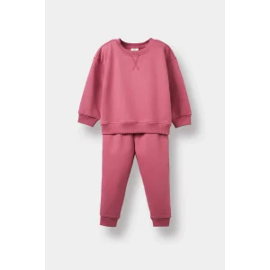 Defacto E8360A5PR220 Mor Kız Bebek 2li Takım İçi Yumuşak Tüylü Sweatshirt Eşofman Altı