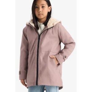 Defacto C5229A8BR287 Bordo Kız Çocuk Su Geçirmez Kapüşonlu Fermuarlı Yağmurluk