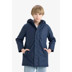 Defacto C4315A8NV241 Lacivert Erkek Çocuk Su Geçirmez Kapüşonlu Pelüş Astar Yağmurluk