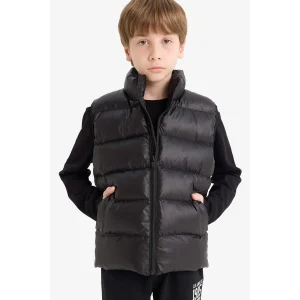 Defacto F3092A8BK27 Siyah Erkek Çocuk Su Geçirmez Fermuarlı Dik Yaka Şişme Yelek