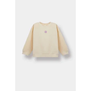 Defacto E8351A5BG744 Bej Kız Bebek Bisiklet Yaka Çiçekli Sweatshirt