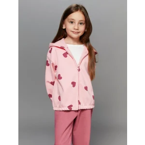 LCW Kids Pembe Fermuarlı Kapüşonlu Kız Çocuk Sweatshirt