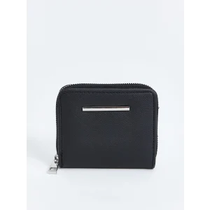 LCW ACCESSORIES Siyah Deri Görünümlü Kadın Cüzdan