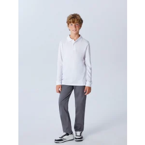 LCW Kids Gri Beli Lastikli Erkek Çocuk Okul Pantolonu