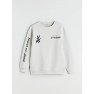 LCW Kids Bej Bisiklet Yaka Erkek Çocuk Sweatshirt
